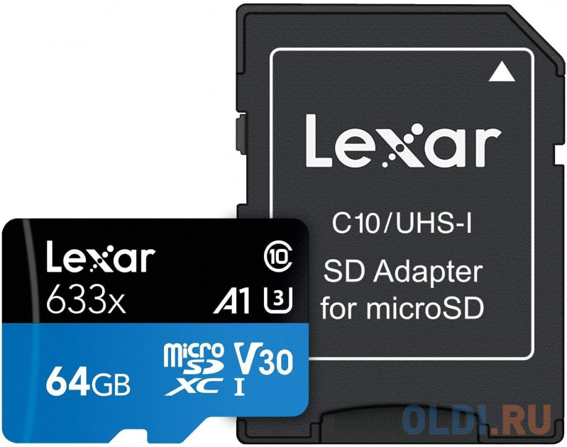 LEXAR 64GB High-Performance 633x microSDXC UHS-I, up to 100MB/s read 45MB/s write C10 A1 V30 U3, Global
LEXAR 64GB High-Performance 633x microSDXC UHS-I, up to 100MB/s read 45MB/s write C10 A1 V30 U3, Global