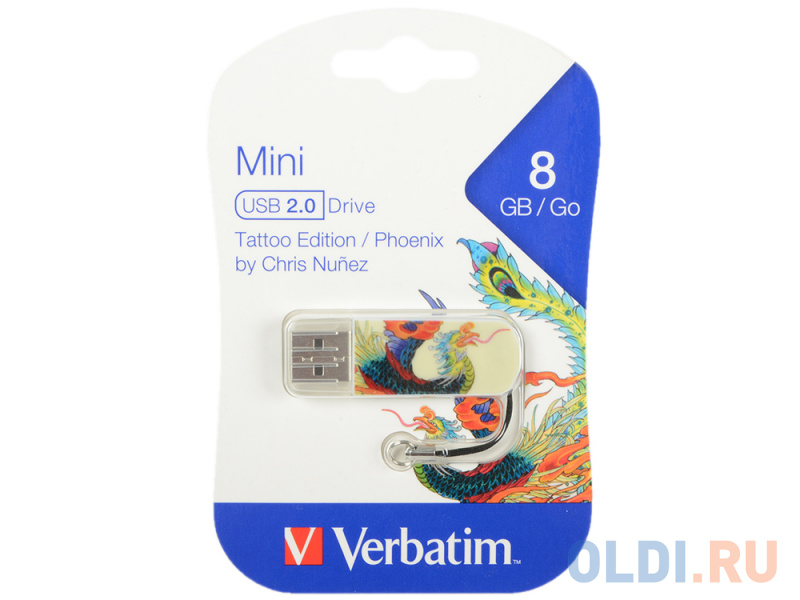 Флешка USB 8Gb Verbatim Store n Go Mini 49883 USB2.0 белый Tattoo Phoenix
Флешка USB 8Gb Verbatim Store n Go Mini 49883 USB2.0 белый Tattoo Phoenix
