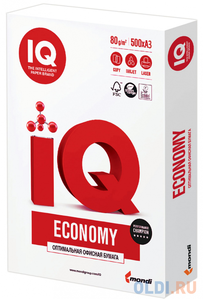 Бумага офисная А3, класс "C", IQ ECONOMY, 80 г/м2, 500 л., Сыктывкар, белизна 146% (CIE)
Бумага офисная А3, класс "C", IQ ECONOMY, 80 г/м2, 500 л., Сыктывкар, белизна 146% (CIE)