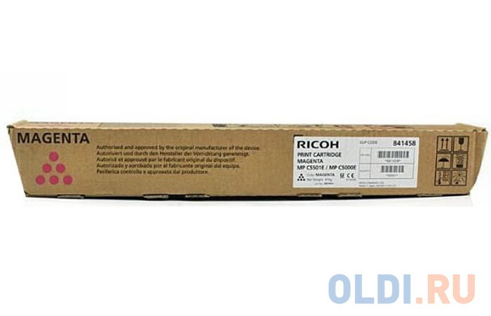 Картридж Ricoh MPC5501E/MPC5000E для Aficio MPC4000/C5000/С4501/С5501 пурпурный 18000стр
Картридж Ricoh MPC5501E/MPC5000E для Aficio MPC4000/C5000/С4501/С5501 пурпурный 18000стр