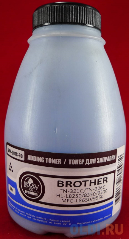 Тонер Brother TN-321C/TN-326C HL-L8250/8350/9300, MFC-L8650/9550 Cyan (фл. 90г) B&W Premium Tomoegawa фас.Россия, Голубой
Тонер Brother TN-321C/TN-326C HL-L8250/8350/9300, MFC-L8650/9550 Cyan (фл. 90г) B&W Premium Tomoegawa фас.Россия, Голубой