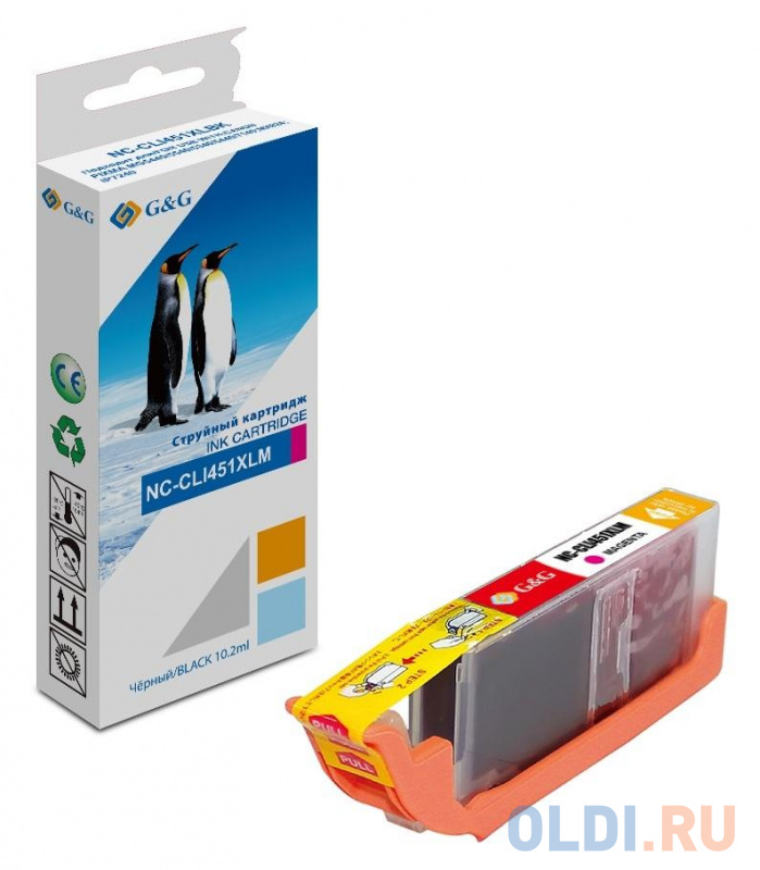 Картридж струйный G&G NC-CLI451XLM CLI-451XL М пурпурный (10.2мл) для Canon MG6340/5440/IP7240
Картридж струйный G&G NC-CLI451XLM CLI-451XL М пурпурный (10.2мл) для Canon MG6340/5440/IP7240