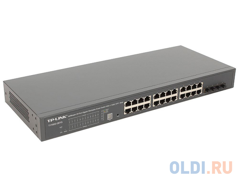 Коммутатор TP-LINK T1700G-28TQ Jetstream 24-портовый гигабитный стекируемый Smart коммутатор с 4 слотами 10GE SFP+
Коммутатор TP-LINK T1700G-28TQ Jetstream 24-портовый гигабитный стекируемый Smart коммутатор с 4 слотами 10GE SFP+