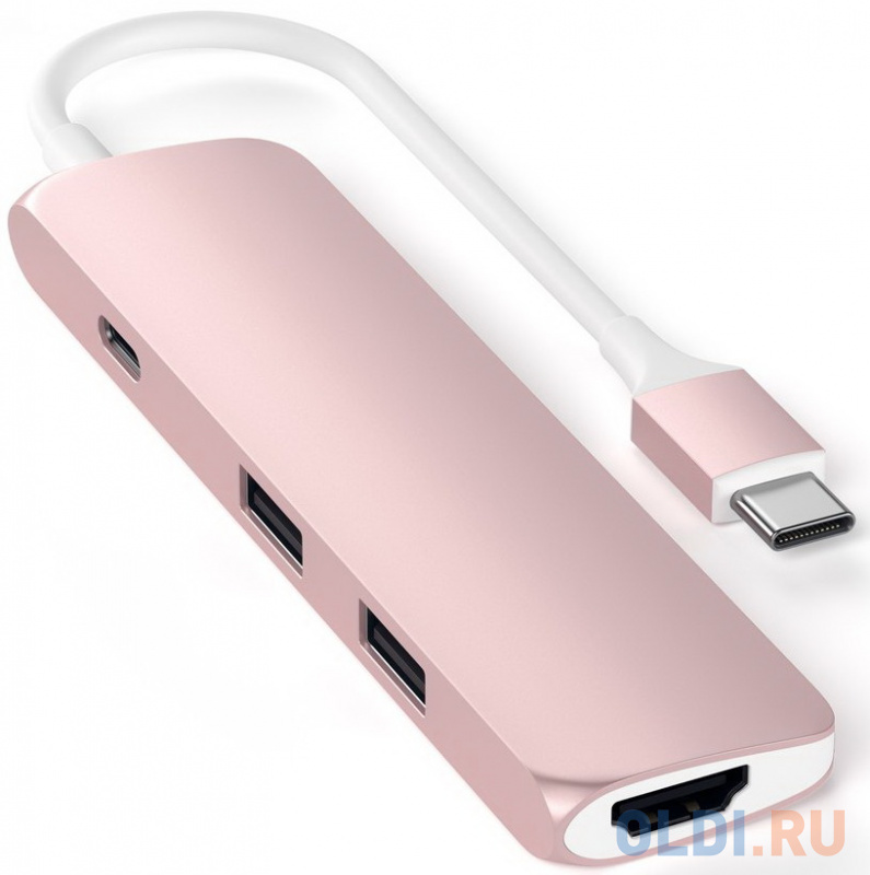 USB адаптер Satechi Slim Aluminum Type-C Multi-Port Adapter with Type-C Charging Port. Интерфейс USB-C. Порты USB Type-C, 2хUSB 3.0, 4K HDMI. Цвет розовое золото
USB адаптер Satechi Slim Aluminum Type-C Multi-Port Adapter with Type-C Charging Port. Интерфейс USB-C. Порты USB Type-C, 2хUSB 3.0, 4K HDMI. Цвет розовое золото