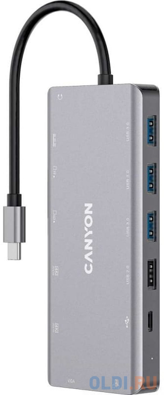 Концентратор USB Type-C Canyon CNS-TDS12 USB 2.0 3 х USB 3.0 2 х USB Type-C RJ-45 VGA 2 x HDMI microSD 3.5мм miniJack серый
Концентратор USB Type-C Canyon CNS-TDS12 USB 2.0 3 х USB 3.0 2 х USB Type-C RJ-45 VGA 2 x HDMI microSD 3.5мм miniJack серый