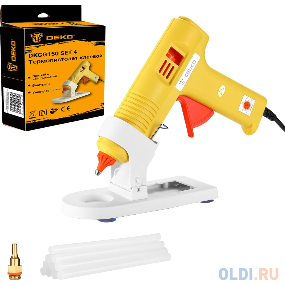 DEKO Термопистолет клеевой DKGG150 150ВТ SET4 с функцией THERMAL CONTROL + подставка + набор
DEKO Термопистолет клеевой DKGG150 150ВТ SET4 с функцией THERMAL CONTROL + подставка + набор