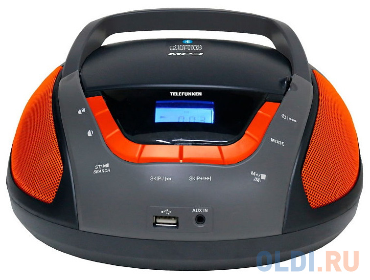 

Аудиомагнитола Telefunken TF-CSRP3496B черный/оранжевый 2Вт/CD/CDRW/MP3/FM(dig)/USB/BT/SD/MMC