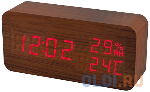Perfeo LED часы-будильник "Wood", коричневый / красная (PF-S736) время, температура, влажность
Perfeo LED часы-будильник "Wood", коричневый / красная (PF-S736) время, температура, влажность