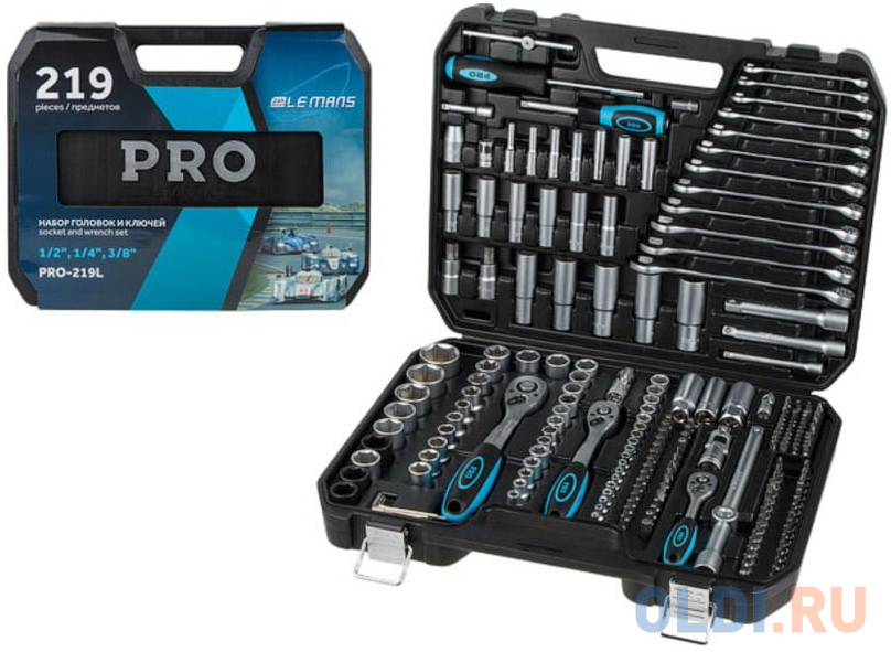 STARTUL PRO Набор инструментов 1/4", 3/8", 1/2" 6 граней 219 предметов Le Mans PRO-219L
STARTUL PRO Набор инструментов 1/4", 3/8", 1/2" 6 граней 219 предметов Le Mans PRO-219L
