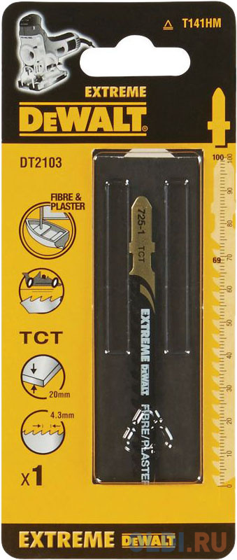 Пилка д/лобзика DEWALT DT2103-QZ п/гипсокартону HM EXTREME. Карбид-вольфрамовые зубья (НМ). T141 H
Пилка д/лобзика DEWALT DT2103-QZ п/гипсокартону HM EXTREME. Карбид-вольфрамовые зубья (НМ). T141 H