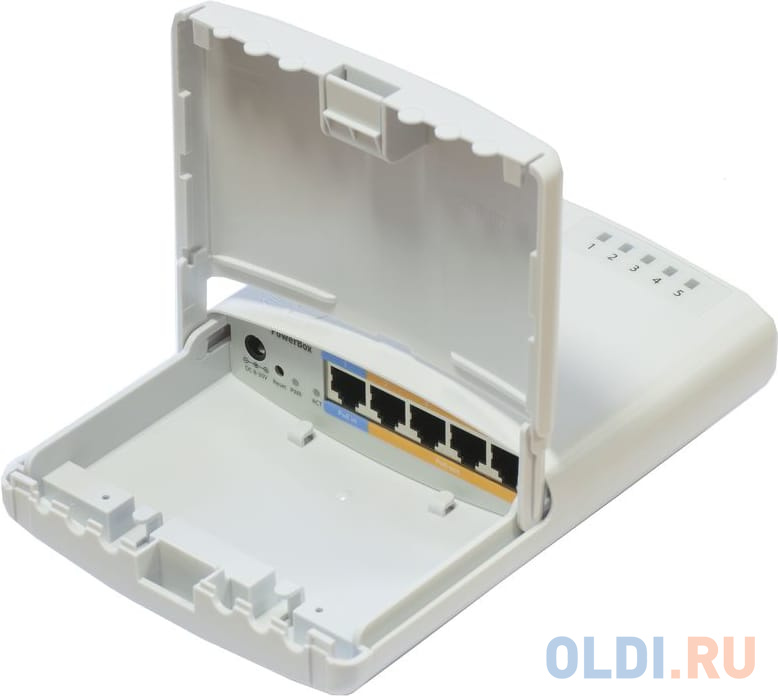 Маршрутизатор MikroTik RB750P-PBr2 PowerBOX with 650MHz CPU, 64MB RAM, 5xLAN (four with PoE out), RouterOS L4, outdoor case, PSU, PoE, mounting set
Маршрутизатор MikroTik RB750P-PBr2 PowerBOX with 650MHz CPU, 64MB RAM, 5xLAN (four with PoE out), RouterOS L4, outdoor case, PSU, PoE, mounting set