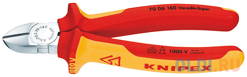 Бокорезы KNIPEX 7006160 1000V 160мм диагональные,ручки изолированные,с двухцв многокомп чехлами 
Бокорезы KNIPEX 7006160 1000V 160мм диагональные,ручки изолированные,с двухцв многокомп чехлами