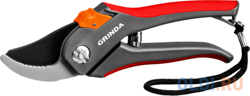 GRINDA G-26, 205 мм, углеродистая сталь, закаленные лезвия, тефлоновое покрыт., двухкомпонентные пластиковые рукоятки, плоскостной секатор (8-423102) 
GRINDA G-26, 205 мм, углеродистая сталь, закаленные лезвия, тефлоновое покрыт., двухкомпонентные пластиковые рукоятки, плоскостной секатор (8-423102)