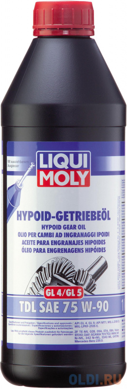 Полусинтетическое трансмиссионное масло LiquiMoly Hypoid-Getriebeoil TDL 75W90 1 л 3945
Полусинтетическое трансмиссионное масло LiquiMoly Hypoid-Getriebeoil TDL 75W90 1 л 3945
