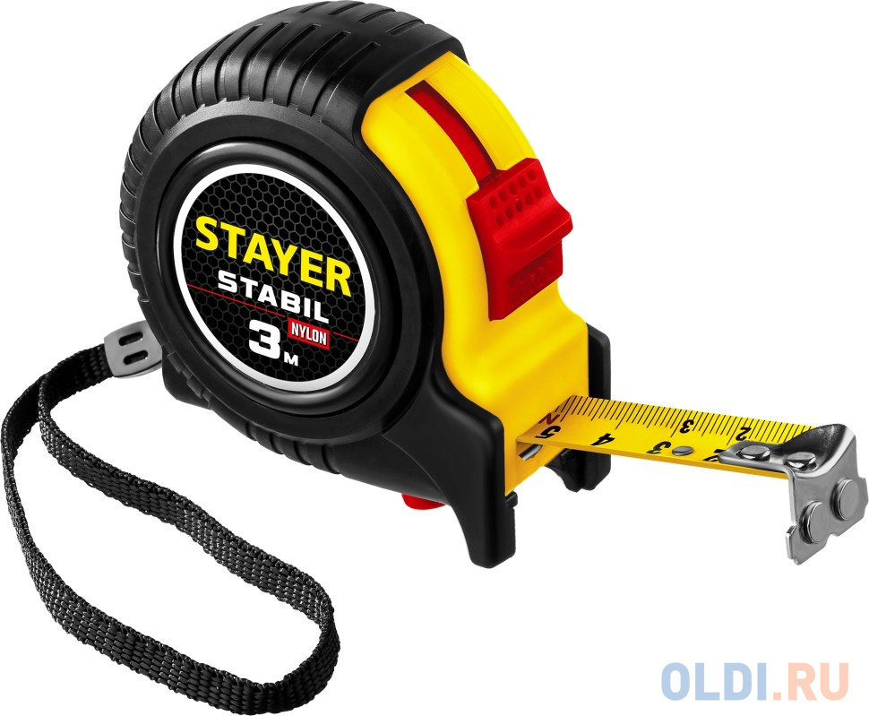 STAYER Stabil, 3 м х 16 мм, рулетка с двухсторонней шкалой, Professional (34131-03)
STAYER Stabil, 3 м х 16 мм, рулетка с двухсторонней шкалой, Professional (34131-03)