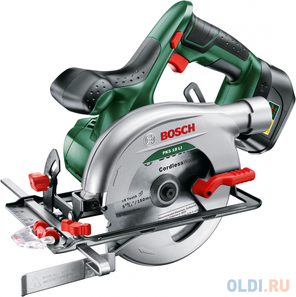 Аккумуляторная дисковая пила BOSCH PKS 18 LI (0.603.3B1.302) 18В 1х2.0Ач 3800об/мин глубина Ф150х16
Аккумуляторная дисковая пила BOSCH PKS 18 LI (0.603.3B1.302) 18В 1х2.0Ач 3800об/мин глубина Ф150х16