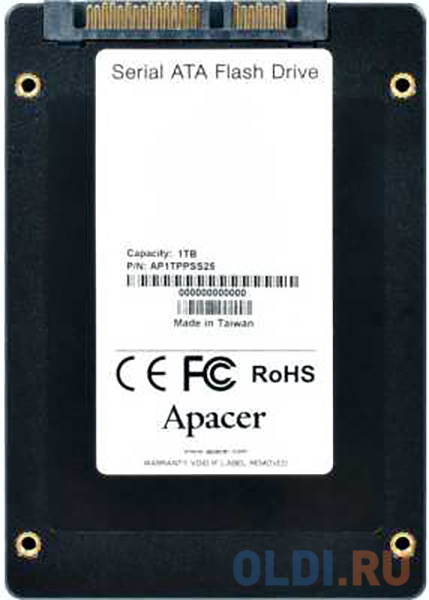Твердотельный накопитель SSD 2.5" 1 Tb Apacer AP1TPPSS25-R Read 550Mb/s Write 500Mb/s 3D NAND TLC
Твердотельный накопитель SSD 2.5" 1 Tb Apacer AP1TPPSS25-R Read 550Mb/s Write 500Mb/s 3D NAND TLC