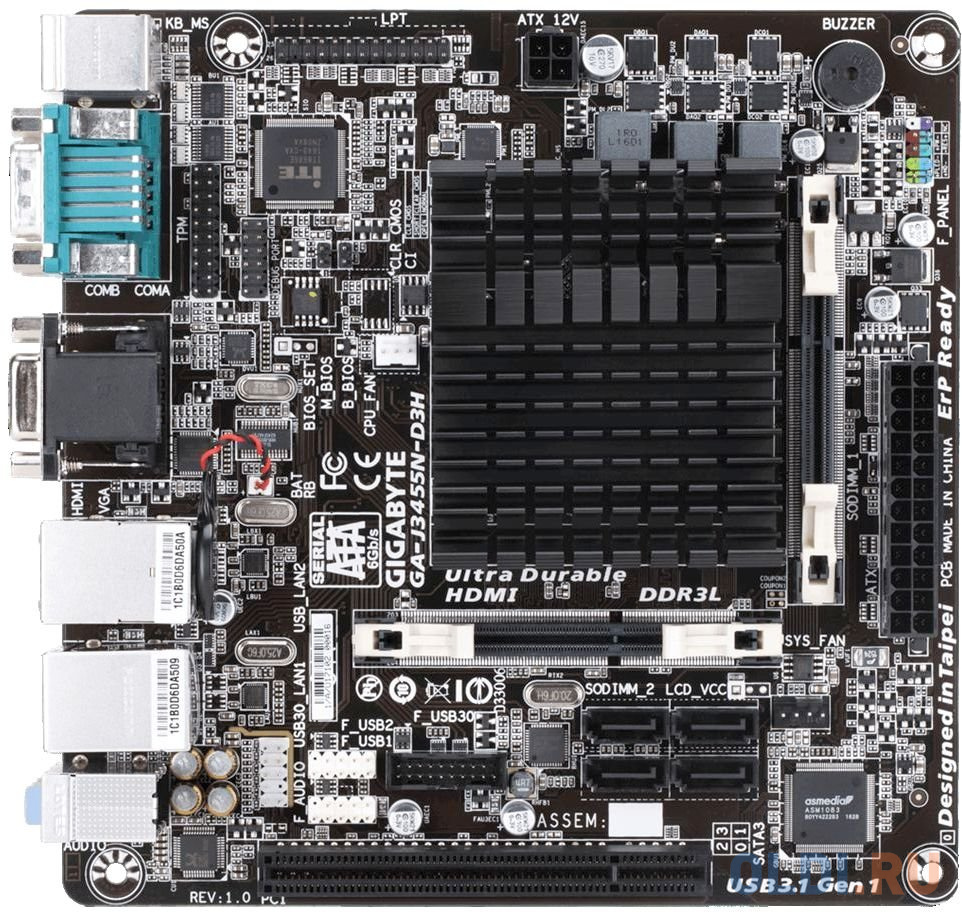 Материнская плата GigaByte GA-J3455N-D3H с процессором Intel J3455 2xSO-DIMM DDR3 1xPCI 4xSATAIII mini-ITX Retail
Материнская плата GigaByte GA-J3455N-D3H с процессором Intel J3455 2xSO-DIMM DDR3 1xPCI 4xSATAIII mini-ITX Retail