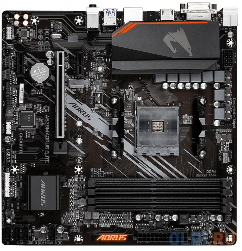 Материнская плата GigaByte A520M AORUS ELITE Socket AM4 AMD A520 4xDDR4 1xPCI-E 16x 2xPCI-E 1x 4 mATX Retail