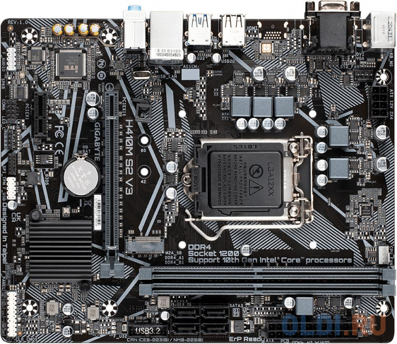 Gigabyte H410M S2 V3 RTL {Socket 1200, Intel®H510, 2xDDR4-2666, D-SUB, 1xPCI-Ex16, 2xPCI-Ex1, 4xSATA3, 8 Ch Audio, GLan, (4+2)xUSB2.0, (2+2)xUSB3.2, 2xPS/2, mATX}
Gigabyte H410M S2 V3 RTL {Socket 1200, Intel®H510, 2xDDR4-2666, D-SUB, 1xPCI-Ex16, 2xPCI-Ex1, 4xSATA3, 8 Ch Audio, GLan, (4+2)xUSB2.0, (2+2)xUSB3.2, 2xPS/2, mATX}