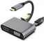 - USB3.1 TypeCm -->HDMI+USB3.0+PD+VGA Alum Grey 4K@30Hz, Telecom<TUC055>