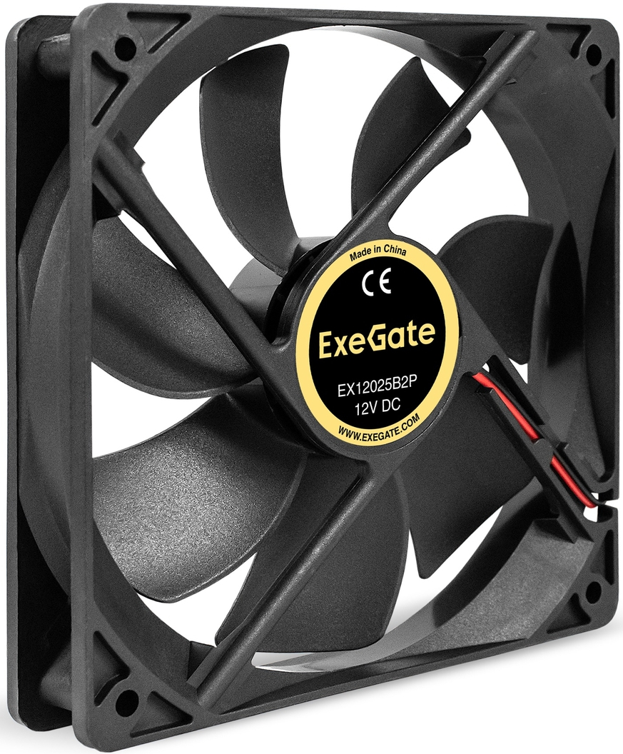  12 DC ExeGate EX12025B2P (120x120x25 ,  2-Ball ( ),  2pin,  1550RPM,  25dBA)