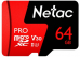 Netac MicroSD card P500 Extreme Pro 64GB, retail version w/o SD adapter