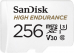   microSD 256GB SanDisk microSDXC Class 10 UHS-I U3 V30 High Endurance Video Monitoring Card