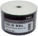  CMC CD-R 80 52x Bulk Full Ink Print 50