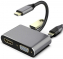 - USB3.1 TypeCm -->HDMI+USB3.0+PD+VGA Alum Grey 4K@30Hz, Telecom<TUC055>