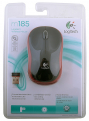 Мышь беспроводная Logitech M185 Black/ Red USB(Radio) оптическая, 1000 dpi, 2 кнопки + колесо