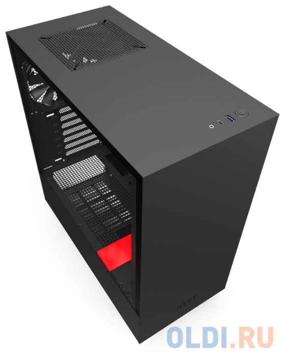 

Корпус ATX NZXT H510 Без БП чёрный красный CA-H510B-BR