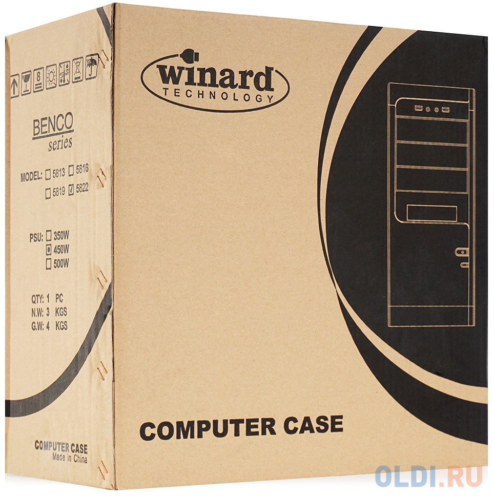 Корпус microATX Super Power Winard 5822 400 Вт чёрный фото