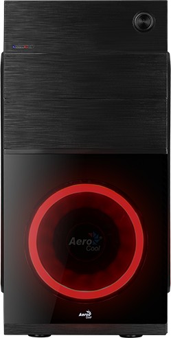 Корпус microATX Aerocool Cs-105 RED RGB Без БП чёрный фото