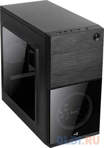Корпус microATX Aerocool Cs-105 RED RGB Без БП чёрный фото