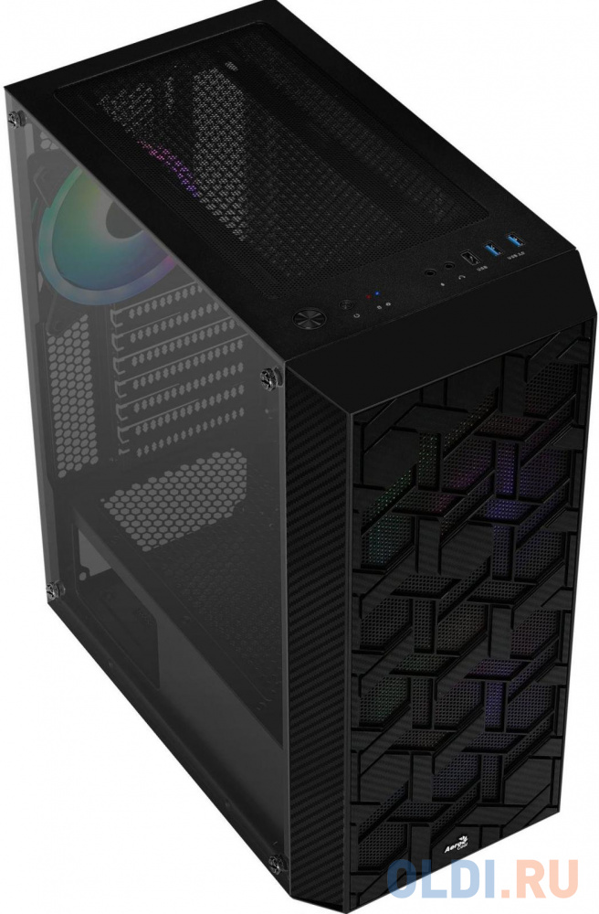 Корпус ATX Aerocool Hive-G-BK-v2 Без БП чёрный