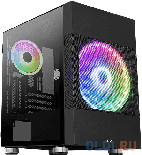 

Корпус Aerocool Atomic-G-BK-v2 (2xUSB, 2xAudio, 0.5 мм, (200+140) мм FAN, прозрачная стенка-закаленное стекло, mATX, без, Черный