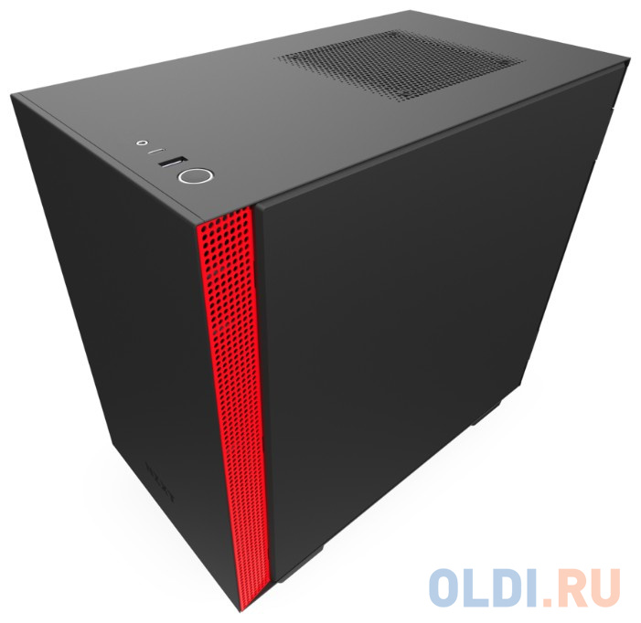 Корпус mini-ITX NZXT H210 Без БП чёрный красный CA-H210B-BR от OLDI