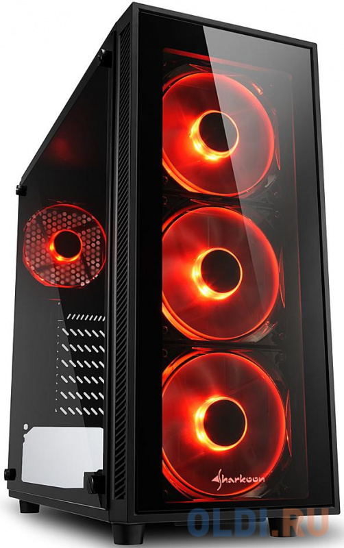 

Игровой корпус Sharkoon TG4 red led чёрный (ATX, закаленное стекло, fan 3x120 мм + 1x120 мм, 2xUSB 3.0, audio)