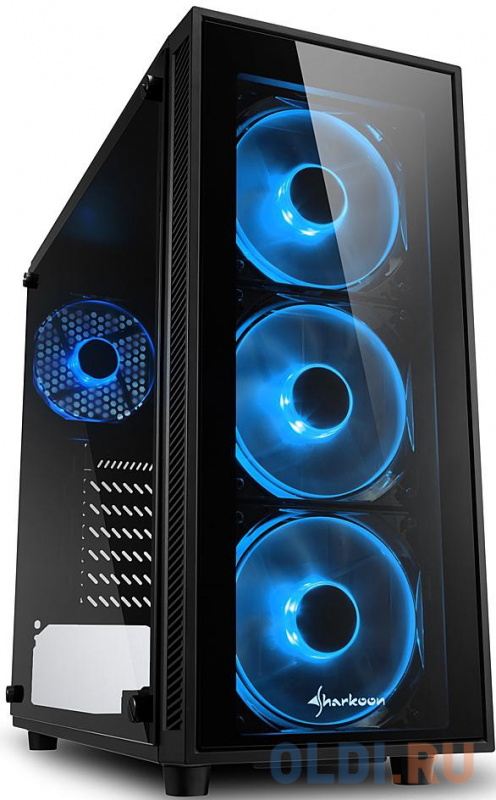 

Игровой корпус Sharkoon TG4 blue led чёрный (ATX, закаленное стекло, fan 3x120 мм + 1x120 мм, 2xUSB 3.0, audio)