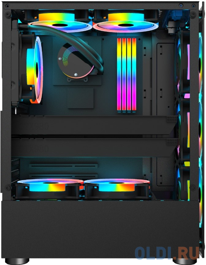 1STPLAYER V2-A-4R1 Корпус FIRE DANCING V2-A / ATX, tempered glass / 4x 120mm LED fans inc. / V2-A-4R1 фото