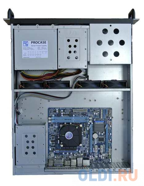 Серверный корпус 2U Procase B205-B-0 Без БП серебристый чёрный фото