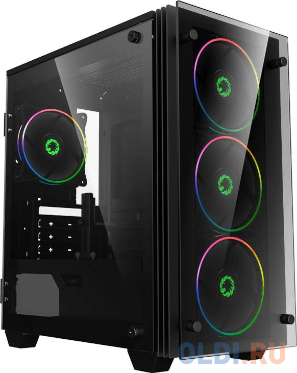 

Корпус microATX GameMax Mini Stratos Без БП чёрный, Черный