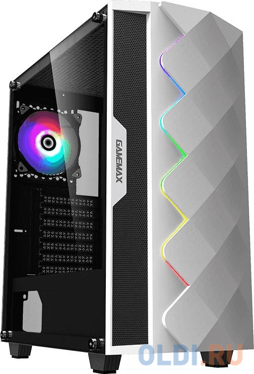 

Корпус ATX GameMax White Diamond Без БП белый чёрный, Черный