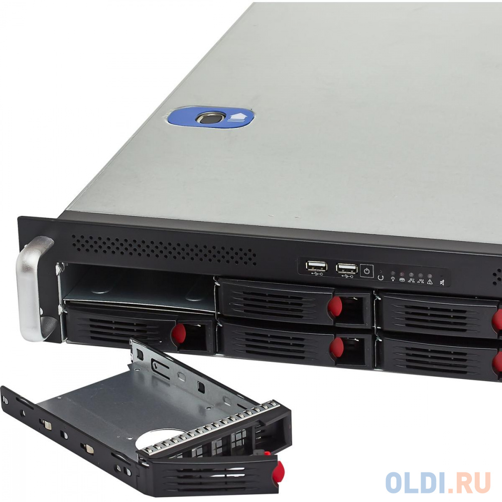 Серверный корпус 2U Exegate Pro 2U550-HS08 Без БП серебристый exegate ex253943rus вентилятор для видеокарты exegate 5010m12h mirage 50x10h 4500 об мин 3pin