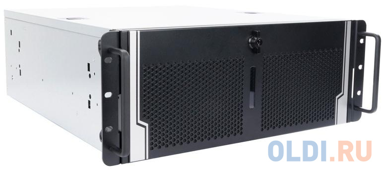 

Корпус 4U InWin IW-R400-01N Без БП серебристый чёрный, Черно-серебристый