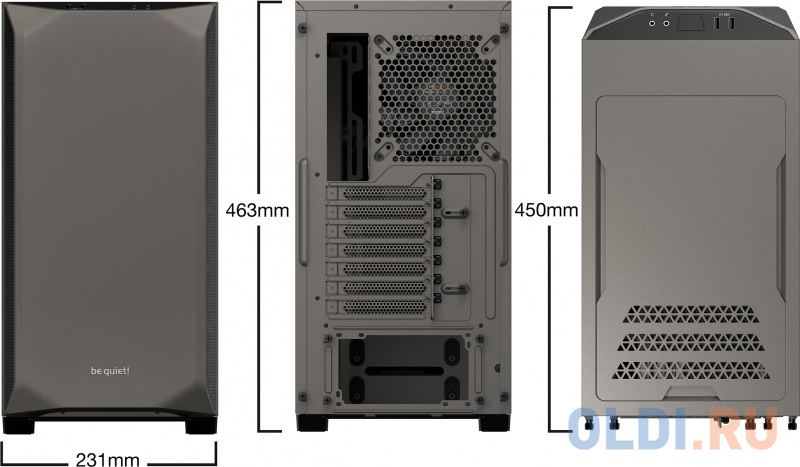 Корпус ATX Be quiet Base 500 Без БП серый фото