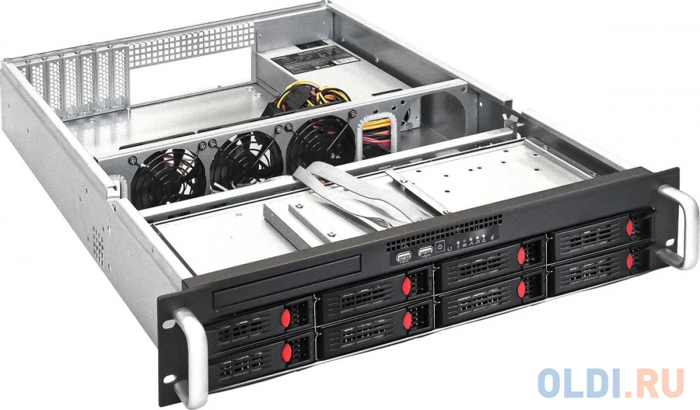 Серверный корпус 2U Exegate Pro 2U550-HS08 800 Вт серебристый чёрный фото