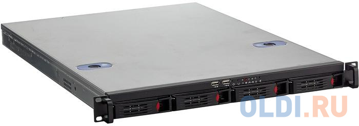 Серверный корпус 1U Exegate Pro 1U660-HS04 800 Вт чёрный серебристый серверный корпус 4u chenbro rm41824h06 13399 без бп серебристый чёрный
