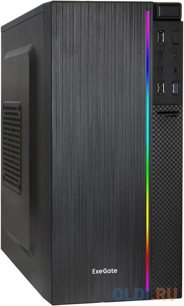 Корпус microATX Exegate mEVO-9302-RGB Без БП чёрный корпус microatx deepcool ch370 без бп белый